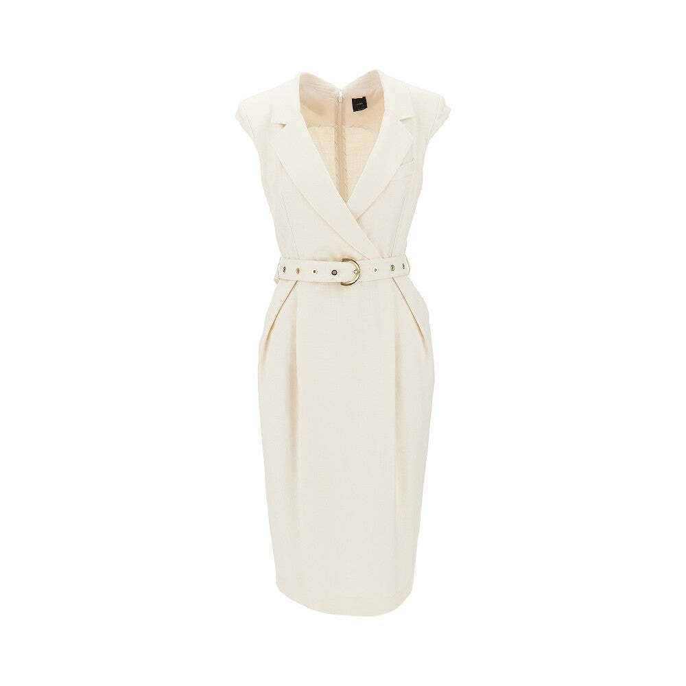 Pinko Panama Fabric Midi Dress With Belt